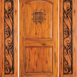 Knotty Alder Entry Prehung Door with Two Sidelites,, Speakeasy - Front Doors