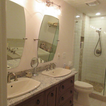 Modern White Subway Tiles Bathroom