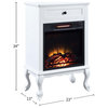 Electric Fireplace Infrared Heater With 1 Drawer, White