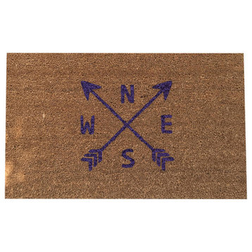 Hand Painted "Arrow" Doormat, Jelly Dark Purple