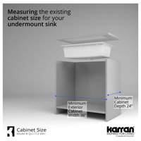 Karran Undermount Quartz 32" Single Bowl Kitchen Sink Kit, White