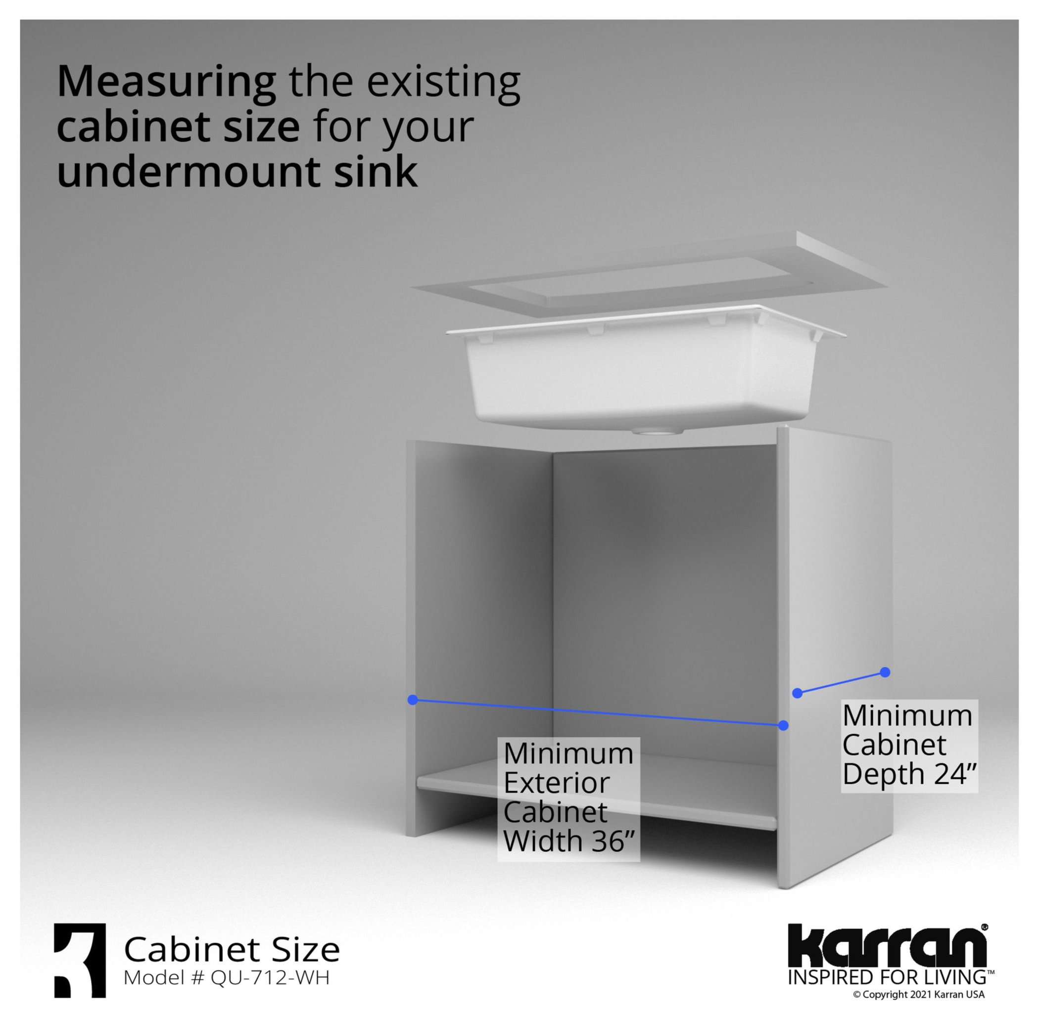 Karran Undermount Quartz 32" Single Bowl Kitchen Sink Kit, White