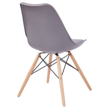 Allen Guest Chair in Gray with Natural Wood Base