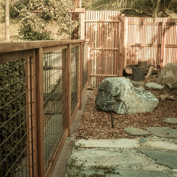 Curvy Vertical Slats and Hogwire Fence with a View