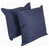 25" Double-Corded Polyester Square Floor Pillows With Inserts, Set of 2, Azul