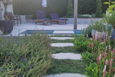 Mittelgroßer Patio neben dem Haus in Hamburg