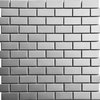 Mosaic Brick Tile Stainless Steel Brushed 1x2, Silver