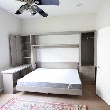 Savona Horizontal Murphy Wall Bed with Shelf Leg and Hidden Desk