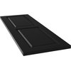 15"W x 59"H True Fit PVC Two Equal Raised Panel Shutters, Black