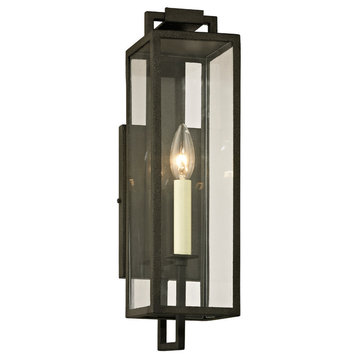 Beckham Outdoor Wall Sconce, Forged Iron Finish, 1-Light