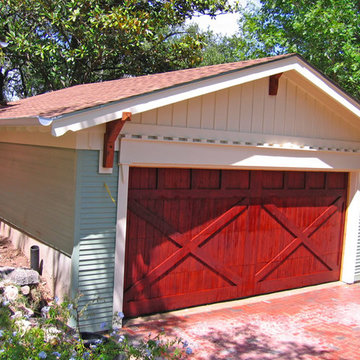 Stained Wood Garage Doors