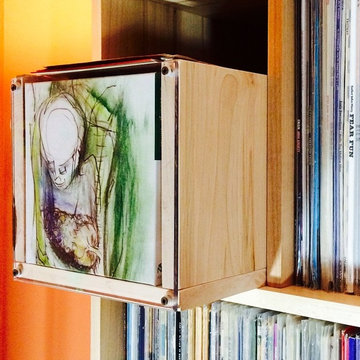 Custom Record Shelves with Lighting