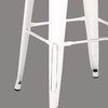 Metal Bar Stools With Back, Set of 2, Distressed White, 24"