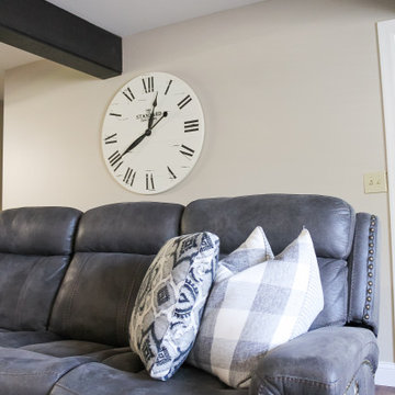 Grays & Floral Mix in Family Room Redesign