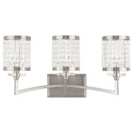 Livex Lighting - Grammercy Bath Light, Brushed Nickel - Crystal strands strung in a decrotive shade design define this classically glamorous bath fixture in which the bulbs are completely shaded, allowing the light to shine through the K9 crystal for a warm, intimate lighting feel.