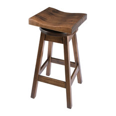Furniture Barn USA - Rustic Urban Swivel Saddle Stool, Maple Wood, Cappuccino, Extra Tall, 36" - Bar Stools and Counter Stools