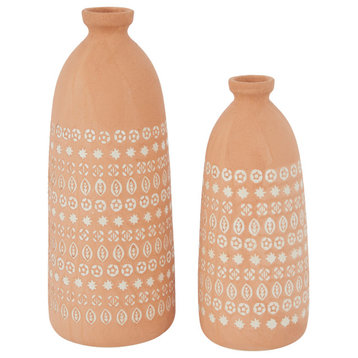 Rustic Pink Ceramic Vase Set 561139