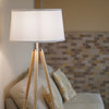 Kira Home Grace 61" Mid Century Tripod LED Floor Lamp, 9W Bulb, White Fabric