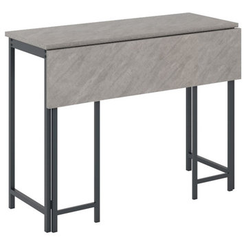 North Avenue Engineered Wood and Metal Table in Faux Concrete/Gray