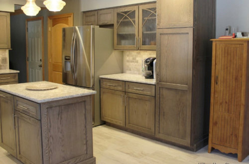 Gel Stain Brown White Wood Cabinets