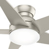 Casablanca 44" Isotope Matte Nickel Low Ceiling Fan, LED Light Kit, Wall Control