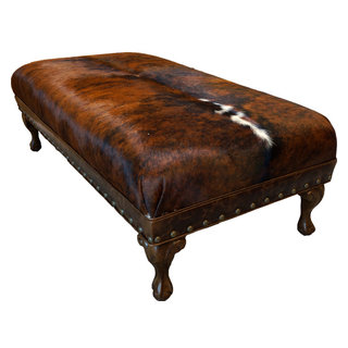 Amarillo" Cowhide Ottoman - Southwestern - Footstools And Ottomans - by  Great Blue Heron Furniture | Houzz