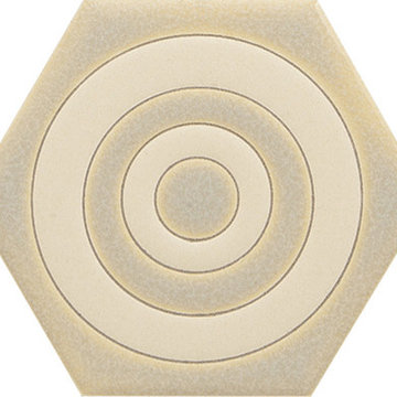 Sisters Ceramic Tile Collection, Hexagon-Circle Foggy Mountain