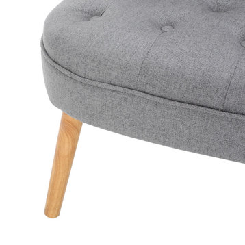 GDF Studio Donna Plush Modern Tufted Accent Chair, Gray