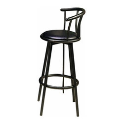 Coaster 29-Inch Swivel Dining Barstool, Black Metal (2 units per box) - Bar Stools And Counter Stools