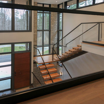 Project #98 | Modern Mono-beam Staircase with Glass Railing