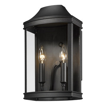 Cohen Medium Wall Sconce Outdoor With Clear Glass Panels Shade