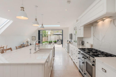 Large traditional kitchen in London.