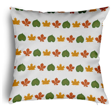 Leaf Stripe Accent Pillow With Removable Insert, Scallion, 20"x20"