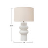 Stoneware Table Lamp with Linen Shade and Volcano Finish, White