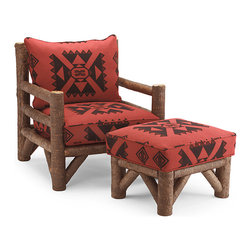 La Lune Collection - Rustic Club Chair #1248, Rustic Ottoman #1254 by La Lune Collection - Armchairs And Accent Chairs