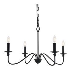 Elegant Lighting LD5006D30 Rohan 4 Light 30"W Taper Candle - Matte Black