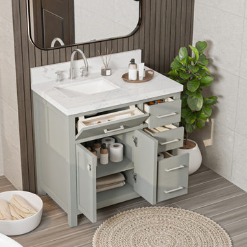 Caroline Parkway 36'' Grey Bathroom Vanity