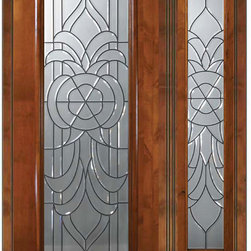 Prehung Side light Door 80 Wood Alder Hillsborough Full Lite Glass - Front Doors