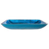 Kraus Irruption Blue Rectangular Glass Vessel Sink, No Pop-Up Drain, 4.5 X 22 X
