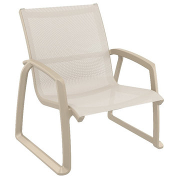 Compamia Pacific Club Arm Chair Taupe Frame Taupe Sling