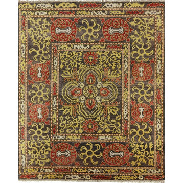 9x11 Art Deco Modern Hand Knotted Area Rug P5505