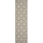 Nourison - Nourison Palamos Contemporary Gray 8' Runner Area Rug - Creamy flowers pop on this charming area rug from the Palamos Collection. High-low pile adds texture and dimensionality. Narrow self-border; beautifully versatile in soft grey with cream floral detail.