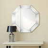 Beveled Multi Faceted Octagons Wall Mirror, 1" Beveled Center, Wood Frame