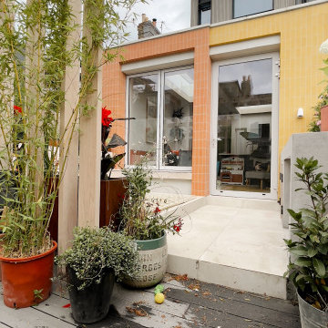Colorful kitchen and garden renovation in Dulwich