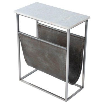Butler Koler Marble and Leather Magazine Table