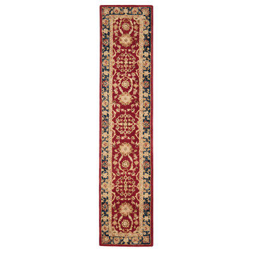 Safavieh Anatolia Collection AN517 Rug, Red/Navy, 2'3"x12'