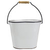 10.5" White and Black "Farmer's Market" Lemon's Metal Bucket with Handle