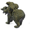 Signed Original Black Bear Mother Cub Western Art Bronze Marble Statue Sculpture