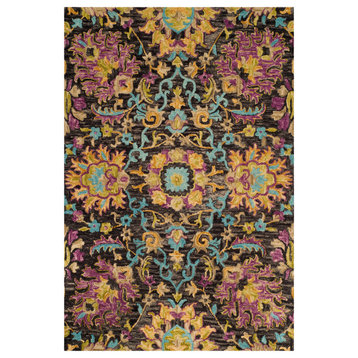 Safavieh Blossom Collection BLM455 Rug, Charcoal/Multi, 5'x8'