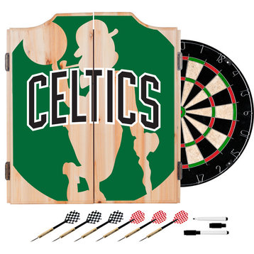 NBA Dart Cabinet Set With Darts and Board, Fade, Boston Celtics